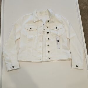 Kut From The Kloth Optic White Denim Jacket Size L